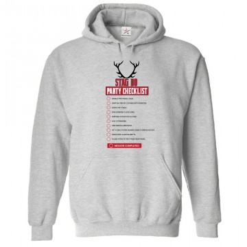 Stag Do Party Checklist Unisex Novelty Kids and Adults Pullover Hoodie Stag Do Party Checklist Unisex Novelty Kids and Adults Pullover Hoodie